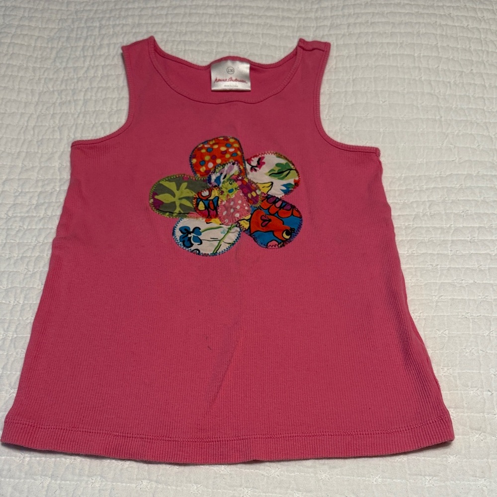 Hanna Andersson Pink Tank Top with Floral Patch